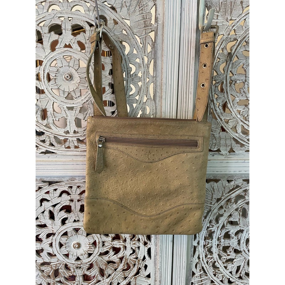 Donald J Pliner Crossbody Ostrich Leathero